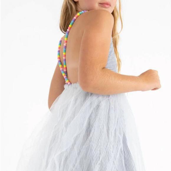 NEW LOLA + THE BOYS candy lover patch dress in grey and white - Picture 4 of 4